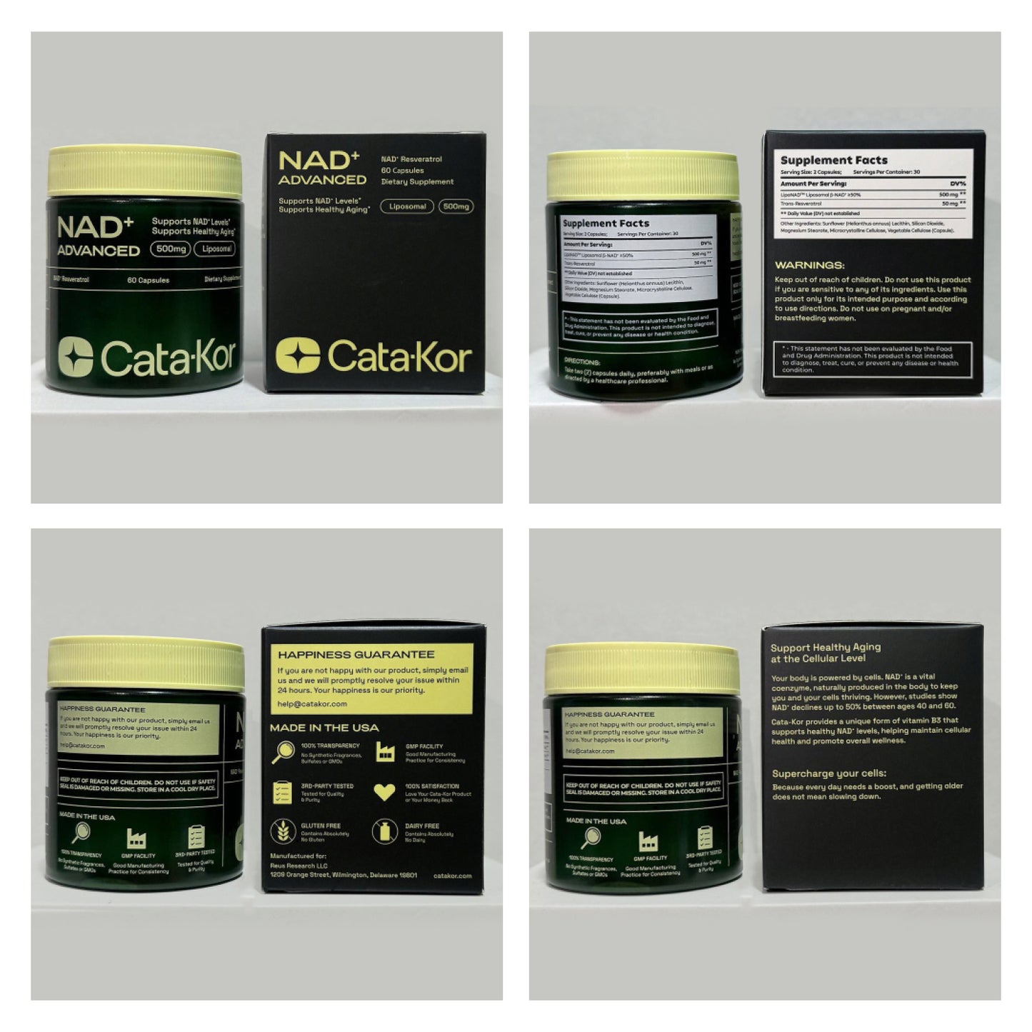 Cata-Kor NAD+ Advanced - NAD Supplement with Resveratrol - 60 Capsules