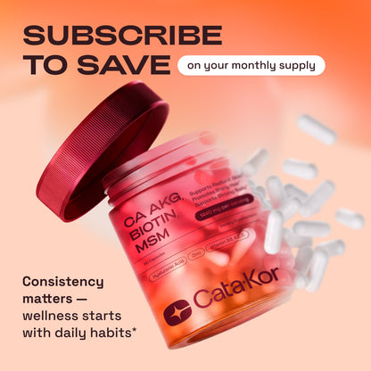 Cata-Kor Skin, Hair & Nails Supplement – Ca AKG, MSM, Hyaluronic Acid, Biotin