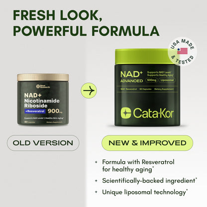 Cata-Kor NAD+ Advanced - NAD Supplement with Resveratrol - 60 Capsules