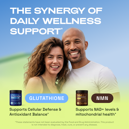 Cata-Kor Energy & Defense DUO - NMN 1,000 mg, Liposomal Glutathione 500 mg, Vitamin C, TMG, Resveratrol