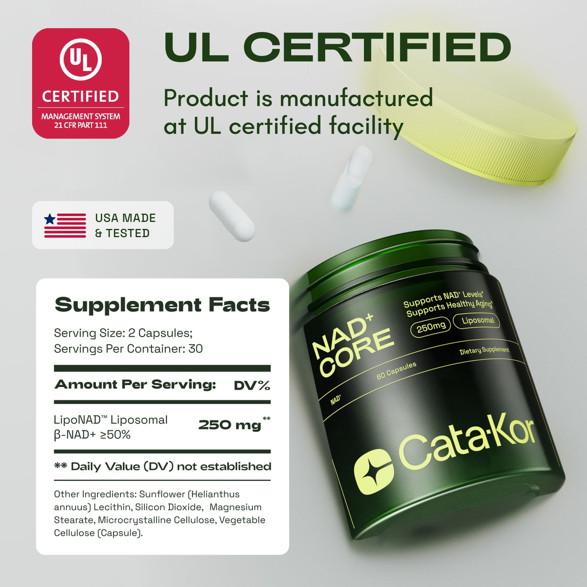 250mg Liposomal NAD+ Supplement - NMN Alternative – Cata-Kor