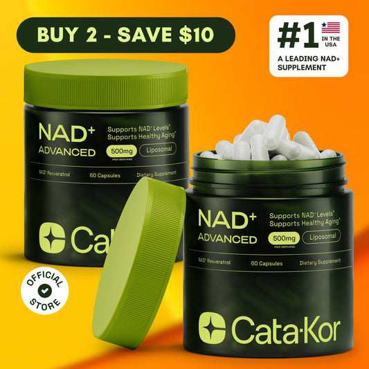 2x Cata-Kor NAD+ Advanced - NAD Supplement with Resveratrol - 120 Capsules