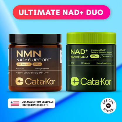 Cata-Kor DUO - Liposomal NAD Advanced 500 mg & NMN 1000 mg  with Resveratrol, TMG, MSM