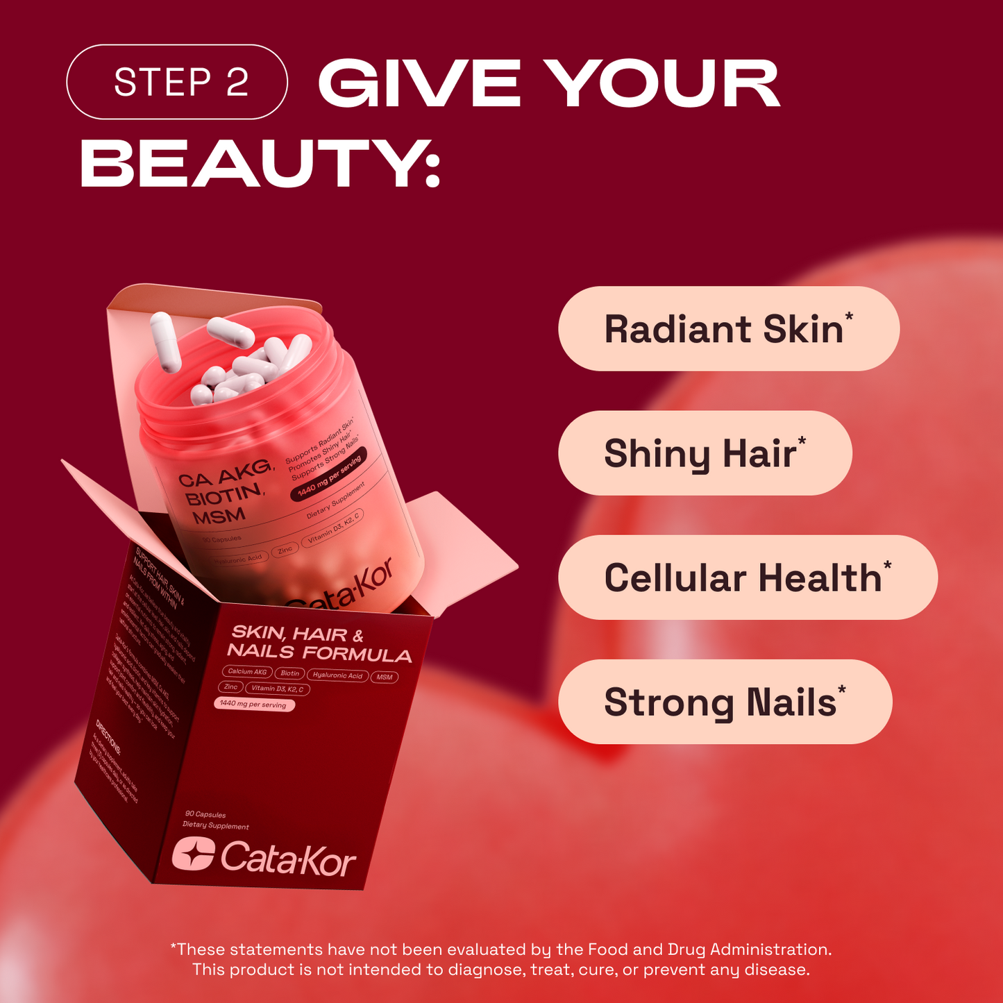 Cata-Kor NMN Longevity Support & Beauty Blend (CA AKG, Hyaluronic Acid & Biotin)
