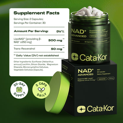 Cata-Kor NAD+ Advanced - NAD Supplement with Resveratrol