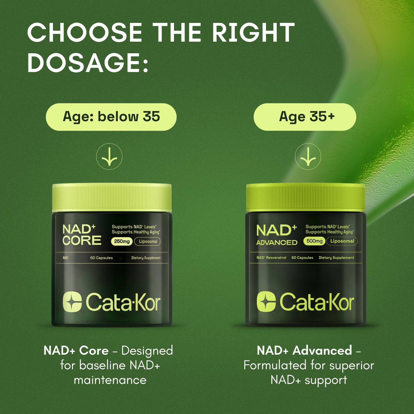 Cata-Kor NAD+ Advanced - NAD Supplement with Resveratrol - 60 Capsules