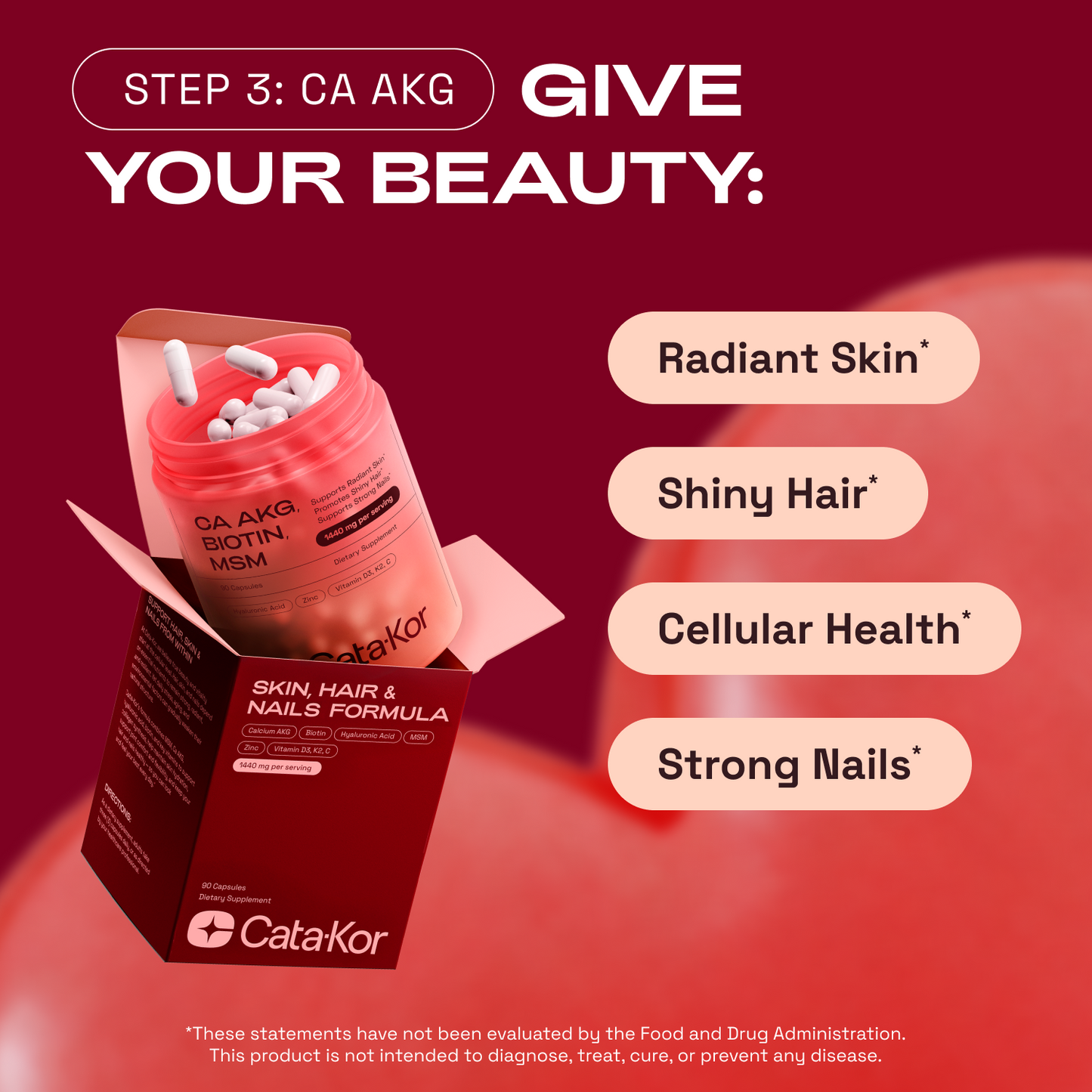 Cata-Kor Cellular Power Trio - NAD Advanced 500 mg, NMN 1000 mg, CA AKG 1000 mg - Resveratrol, TMG, MSM