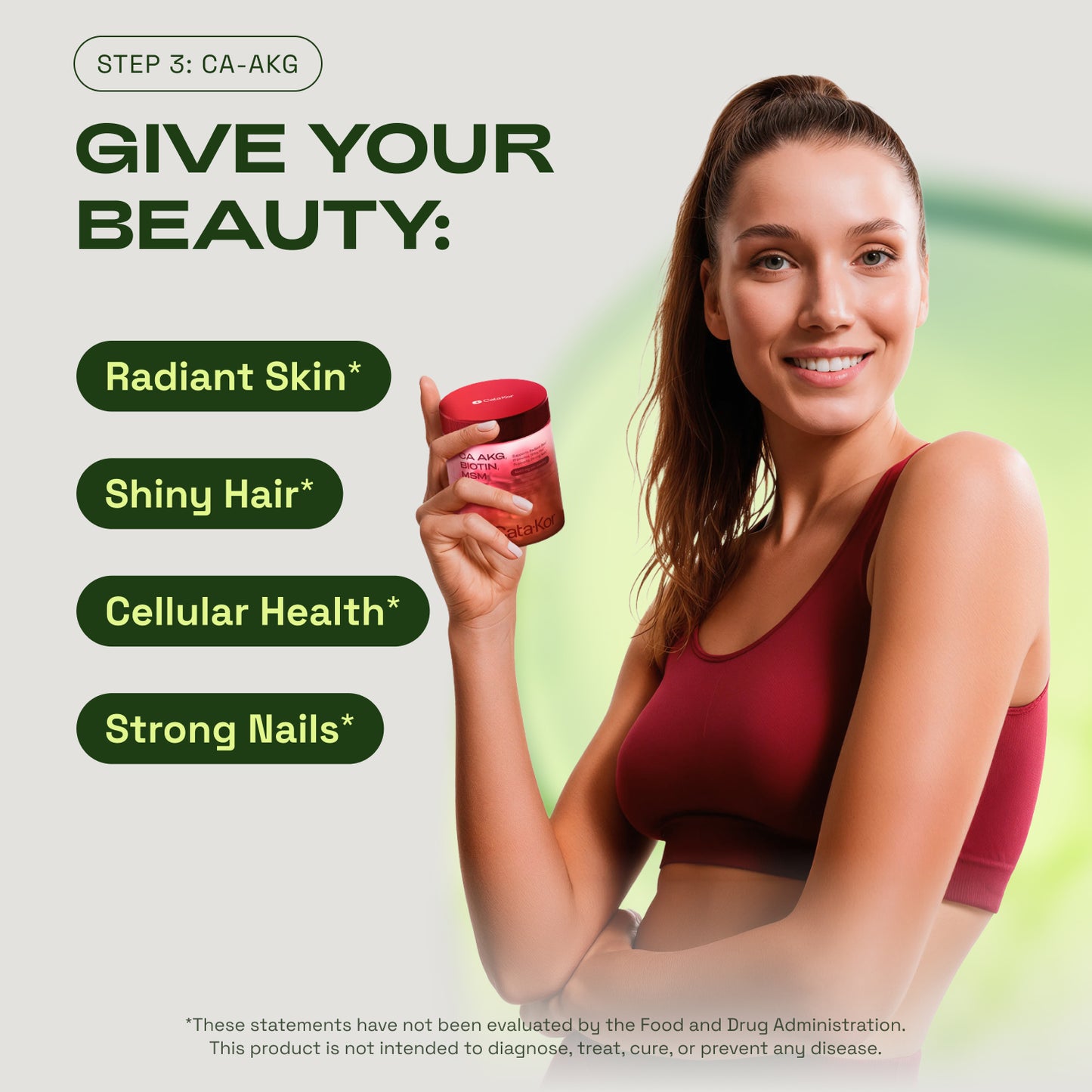 Cata-Kor Ultimate Longevity - NMN 1000 mg, Liposomal Glutathione 500 mg, CA AKG, Biotin, Hyaluronic Acid, MSM, Vitamin C