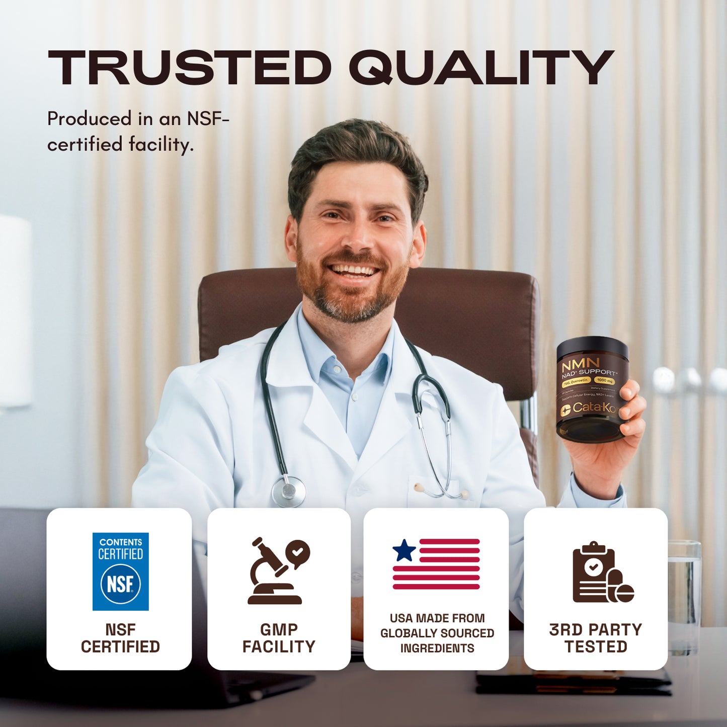 Cata-Kor NMN Supplement, Quercetin, TMG, Resveratrol – Supports Cellular Energy & NAD+ Levels