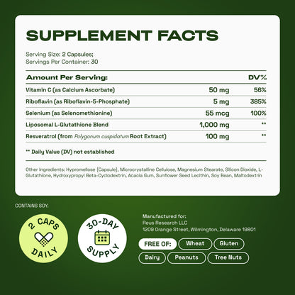 Cata-Kor Energy & Defense DUO - NMN 1,000 mg, Liposomal Glutathione 500 mg, Vitamin C, TMG, Resveratrol