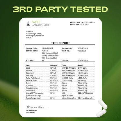 Cata-Kor NAD+ Advanced - NAD Supplement with Resveratrol