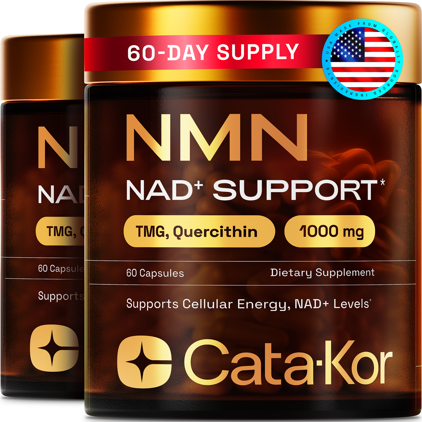 Cata-Kor NMN Supplement, Quercetin, TMG, Resveratrol – Supports Cellular Energy & NAD+ Levels