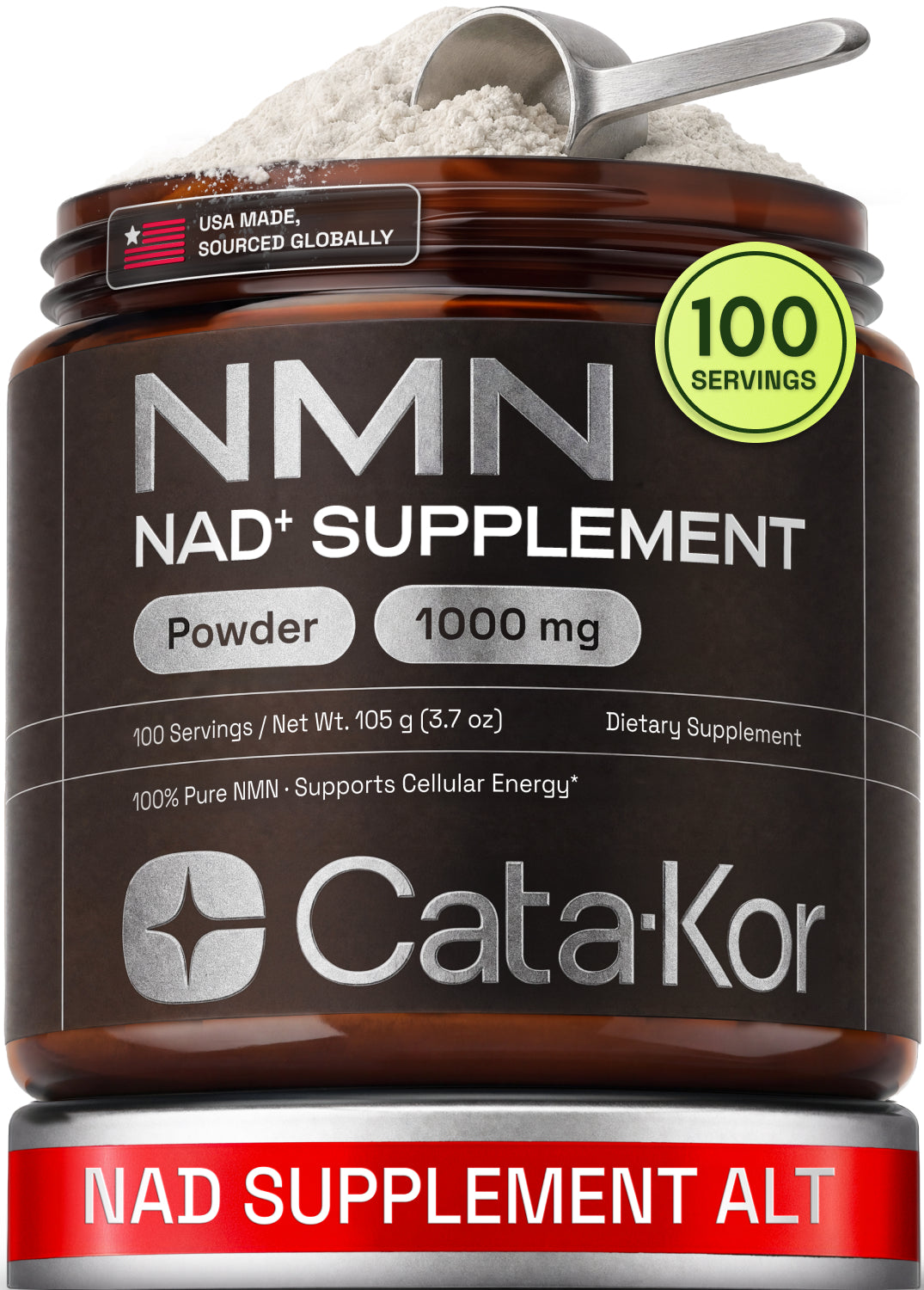 Cata-Kor NMN Supplement Powder 1000 mg - Pure NMN Powder 100 Servings 105g